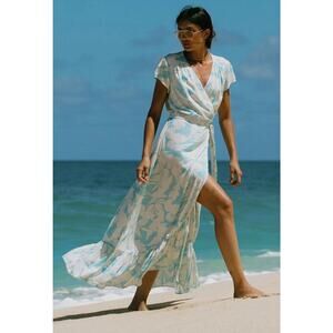 XIX PALMS x Tribal Wrap Maxi Dress With Short Sleeves-Molokai XS